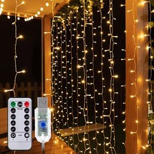 300 LED Lichterkette Lichtervorhang Lichternetz Party Garten Innen Außen Deko