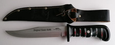 Vintage original Bowie Knife Schneidteufel Jagdmesser Solingen mit Lederscheide