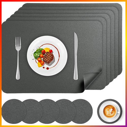 Platzsets set faux leder - set,