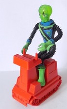 Matt Mason Serie - Callisto Alien Figur (Mattel Nr.6331) & Cat Trac (um 1966).