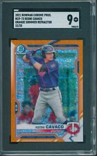 2021 Bowman Chrome Orange Shimmer Refractor Keoni Cavaco 22/25 Twins - SGC 9