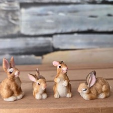 4 x  Miniatur Hasenfiguren
