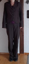 Damen Hosenanzug Größe 38 Miou braun Nadelstreifen Blazer Palazzo Hose Business