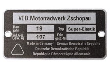 Typenschild für Seitenwagen