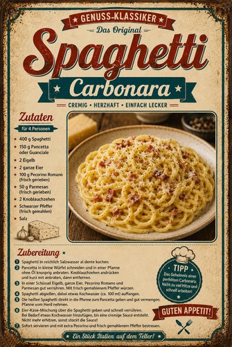 Retro blechschild spaghetti - blechschild,