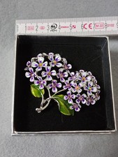 Schmuck Brosche Emaille Strass