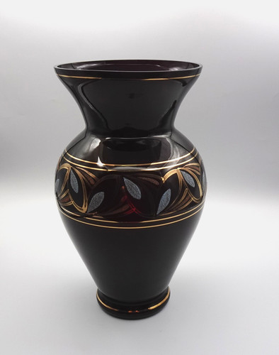 Große vase schwarzglas - schwarzglas,