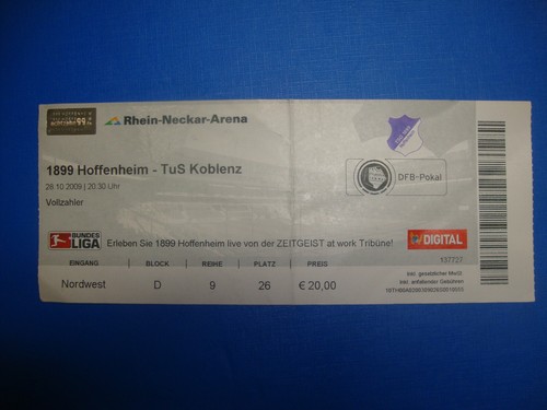 Ticket 1899 hoffenheim - 09/10,