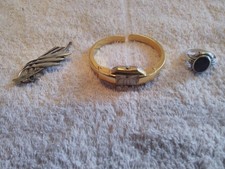 Alt Brosche und Ring Silber