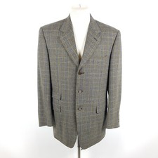 Canali Tweed Sakko Herren EU 52 UK 42 Grün Blau Glencheck Wolle Kaschmir Blazer