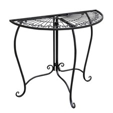 Metall Gartentisch halbrund