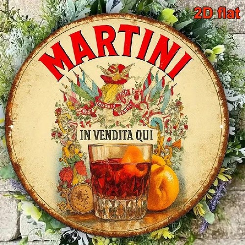 Blechschild rund martini - blechschild,
