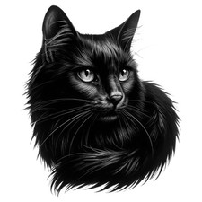Schwarze Katze 9x9 cm