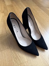 Evita Damen Schuhe Pumps Gr. 37 Schwarz Leder High Heels Stilettos