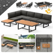 B Ware / Sitzgruppe Aluminium Lounge Ecksofa mit Liegefunktion wetterfest 2
