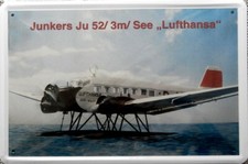 Blechschild, 20x30 cm, JUNKERS JU 52, Tante JU, Flugzeug, 1932,  Neu, OVP 
