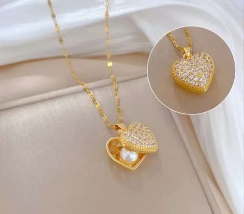 Goldfarbene halskette mit herz - goldfarbene,