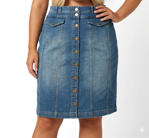 Sheego jeansrock rock - jeansrock,