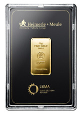 Goldbarren 5 Gramm  999.9 Gold Heimerle + Meule  original geblistert