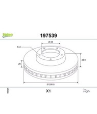 Valeo 197539 Bremsscheibe für RENAULT GRAND SCENIC LAGUNA MEGANE DZ0 1 KZ0 1