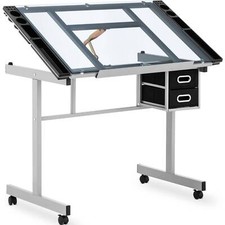 Zeichentisch Architektentisch Arbeitstisch neigbar Glasplatte