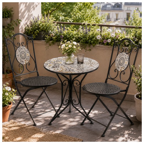 Bistro set metall schwarz - bistro,