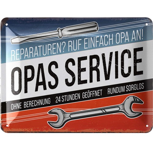 Retro blechschild opas service - retro,