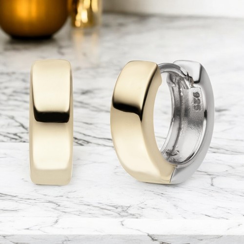 Creolen 925 silber bicolor - creolen,