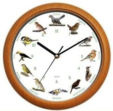Vogelstimmen-Wanduhr mit 12