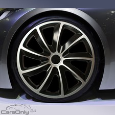 4x RADKAPPEN 14 ZOLL QUAD BICOLOR SILBER SCHWARZ PASSEND FÜR DACIA OPEL