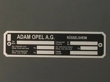 Modell Typenschild GM Opel