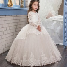 Blumenkind Prinzessin Kinder Kleid Party Ball Hochzeit Mädchen Kommunion QC48