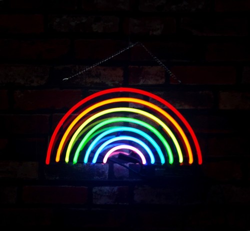 Regenbogen neon sign heim - regenbogen,