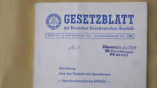 DDR Gesetz SBAO - Anordnung über den Verkehr mit Sportbooten Sportbootanordnung