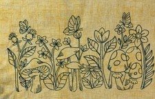 Wald Dunkelgrün Gestickt auf