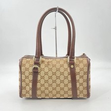 Gucci Abbey Canvas GG Handtasche beige braun Leder Boston Bag