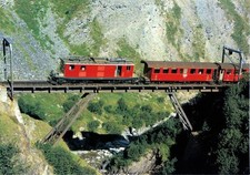 MR1503-Ansichtskarte Furka-Oberalp-Bahn Zahnradlok HGe 4/4 37 Steffenbachbrücke