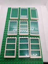 9x Lego Fenster, Türen, Weiss, Scheibe Transparent Blau, Grün 60596, 57895, 