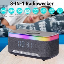 RGB FM Radiowecker mit Ladestation Digital Funkuhr Dimmbar Tischuhr Alarm USB DE