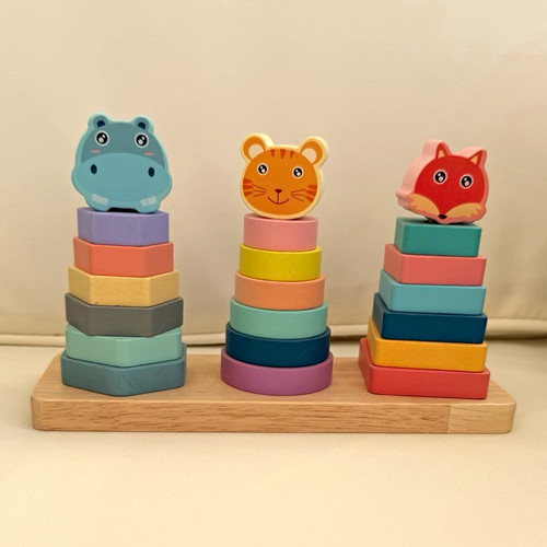 Holz stapelspiel colorful - holz-stapelspiel,