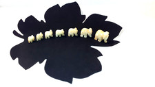7er Elefanten Gruppe, Marmor, Onyx, beige, Dekoration, Elefantenparade
