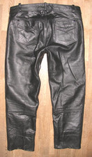 - ROLEFF - Herren- LEDERJEANS / Biker- Lederhose in schwarz XL ca. W38 / L30