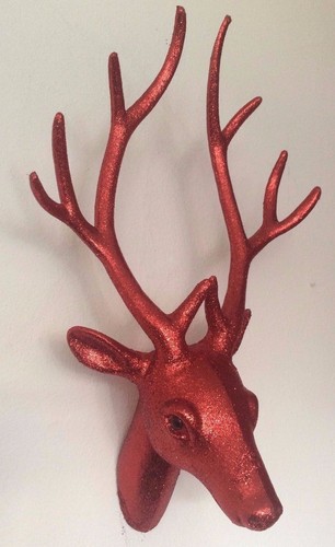 Hirschkopf glitzer funkeln rot - glitzer,