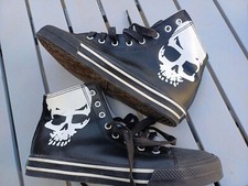 Chucks Leder Turnschuhe sneaker von underground gr.7 / 41 RAR Skull