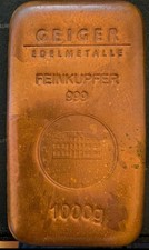 Kupfer Barren 1000g, 1kg Riegel, 999/1000