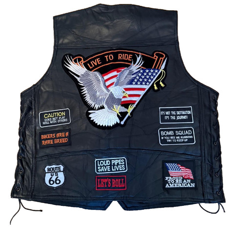 Herren lederweste biker kutte - herren,