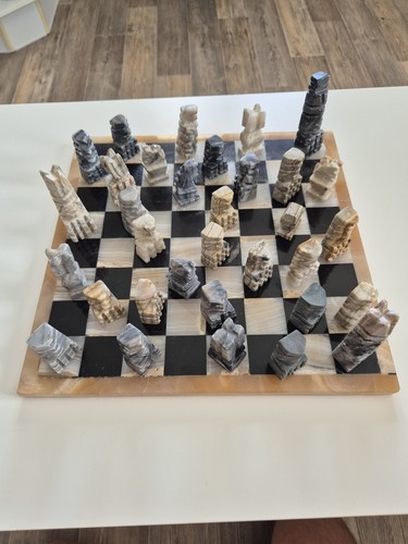 Marmor schachbrett schachspiel - schachbrett,