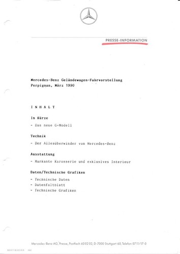 Pressemappe mercedes modell - pressemappe,