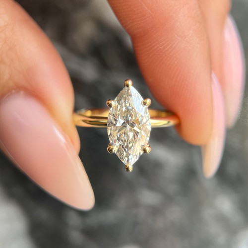 18k gelbgold verlobungsring - 18k,