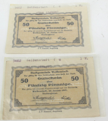 Kriegsgeld notgeld der - &,